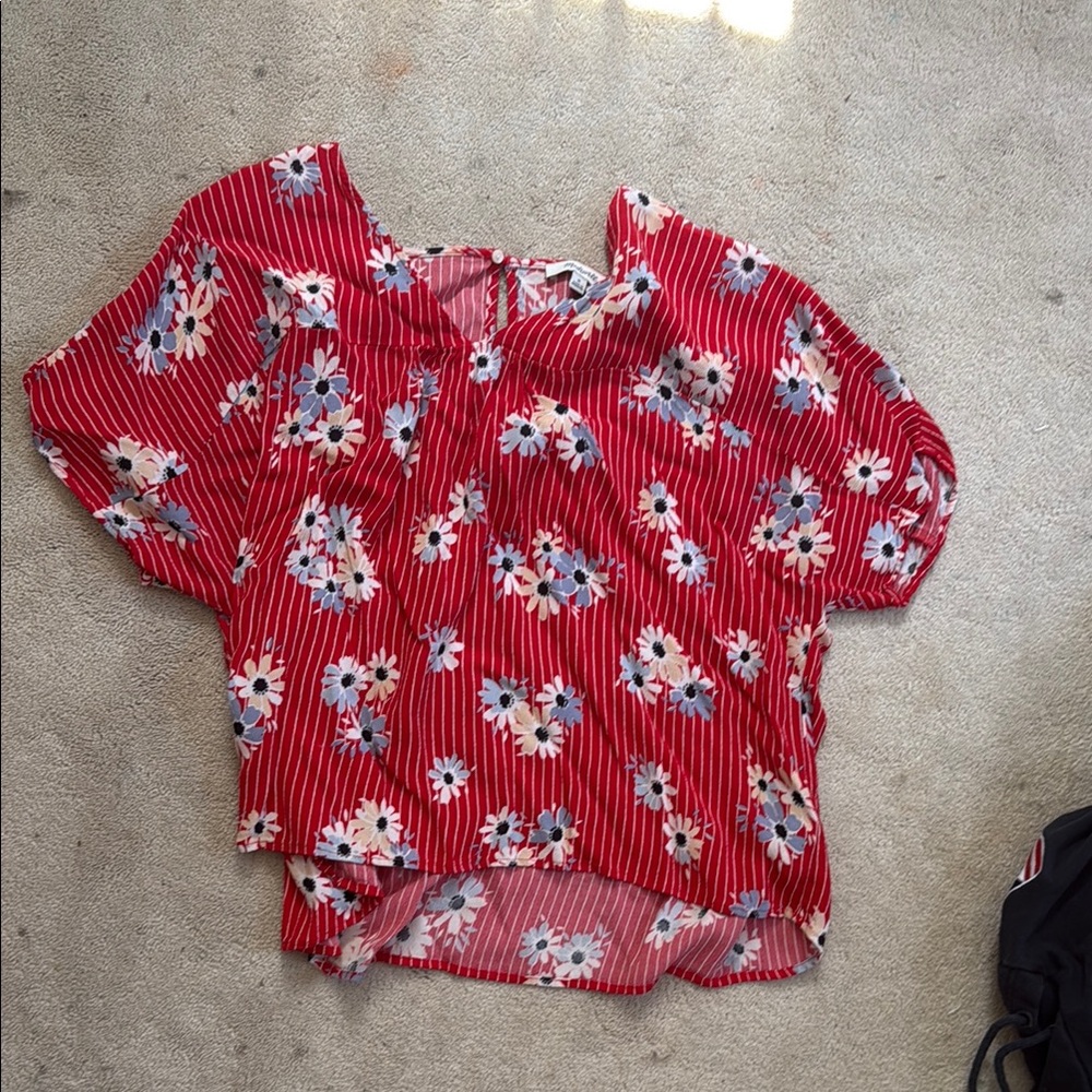 Floral Red Women's Top